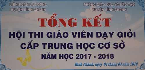 Hội nghị tổng kết hội thi giáo viên dạy giỏi cấp trung học cơ sở năm học 2017 - 2018
